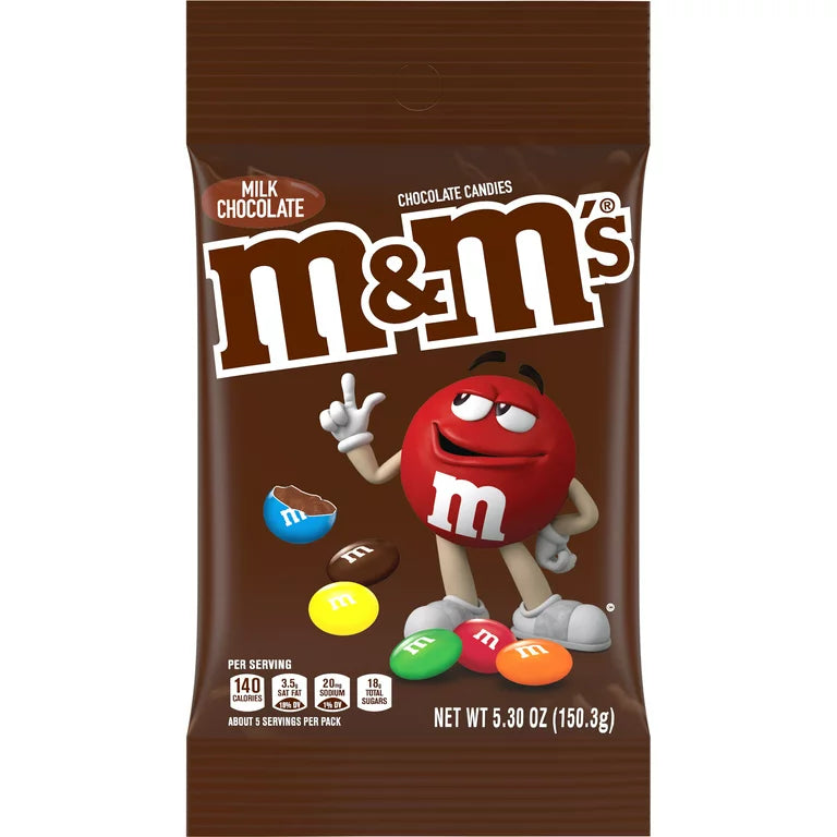 M&M's Milk Chocolate Candy Peg Bag 150.3 g (12 Pack) – Exotics Wholesale