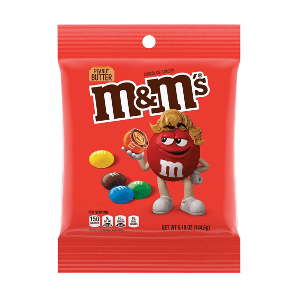 M&M's Peanut Butter Candy Peg Bag 144.6 g (12 Pack)