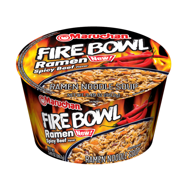 Maruchan Fire Bowl Ramen Spicy Beef Flavour 99.2 g (6 Pack) Exotic Snacks Wholesale Montreal Quebec Canada