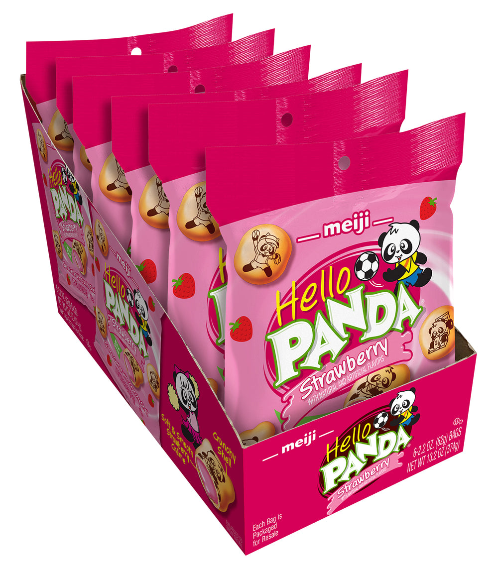 Meiji Hello Panda Strawberry 62 g (6 Pack) Exotic Snacks Wholesale Montreal Quebec Canada