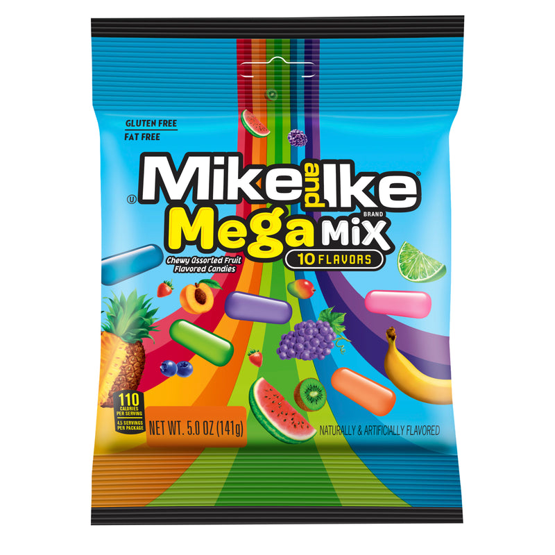 Mike & Ike Mega Mix Peg Bag 141 g (12 Pack) Exotic Candy Wholesale Montreal Quebec Canada 