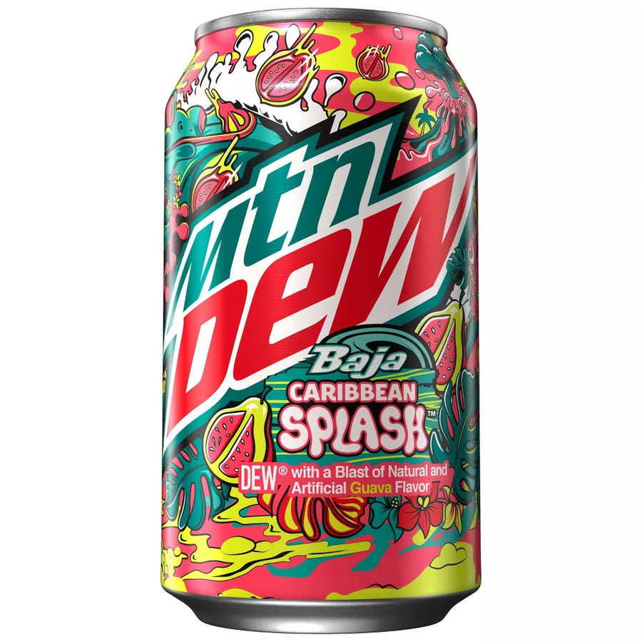 Mountain Dew Baja Caribbean Splash 355 mL (12 Pack) Exotic Soft Drinks Wholesale Montreal QUebec Canada