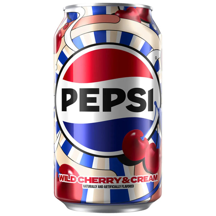 Pepsi Wild Cherry & Cream Can 355 mL (12 Pack) Exotic Soda Wholesale Distribution Montreal Quebec Canada