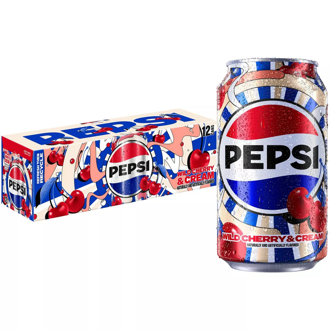 Pepsi Wild Cherry & Cream Can 355 mL (12 Pack) Exotic Soda Wholesale Distribution Montreal Quebec Canada