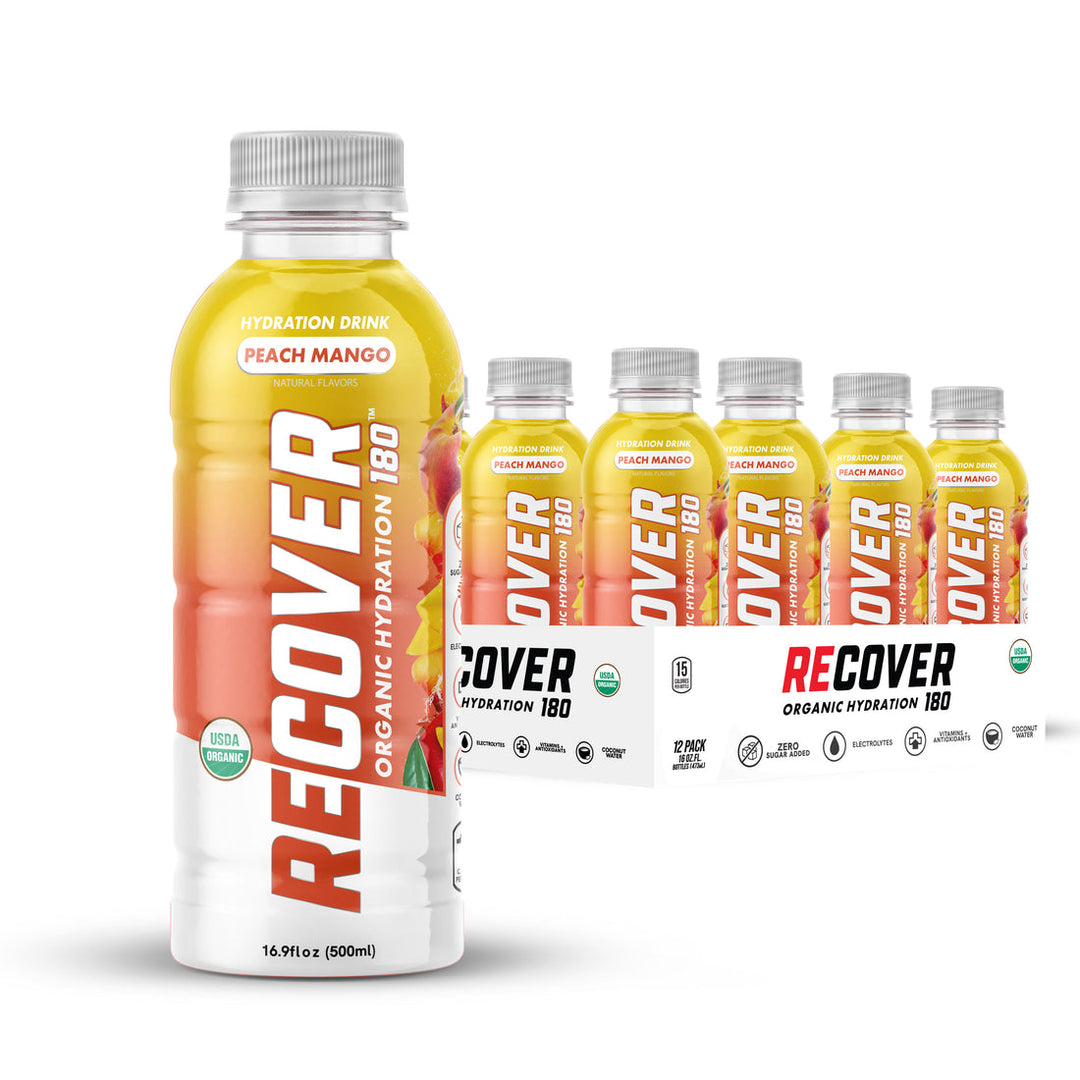 Recover 180 Peach Mango 500 mL (12 Pack) Exotic Drinks Wholesale Montreal Quebec Canada