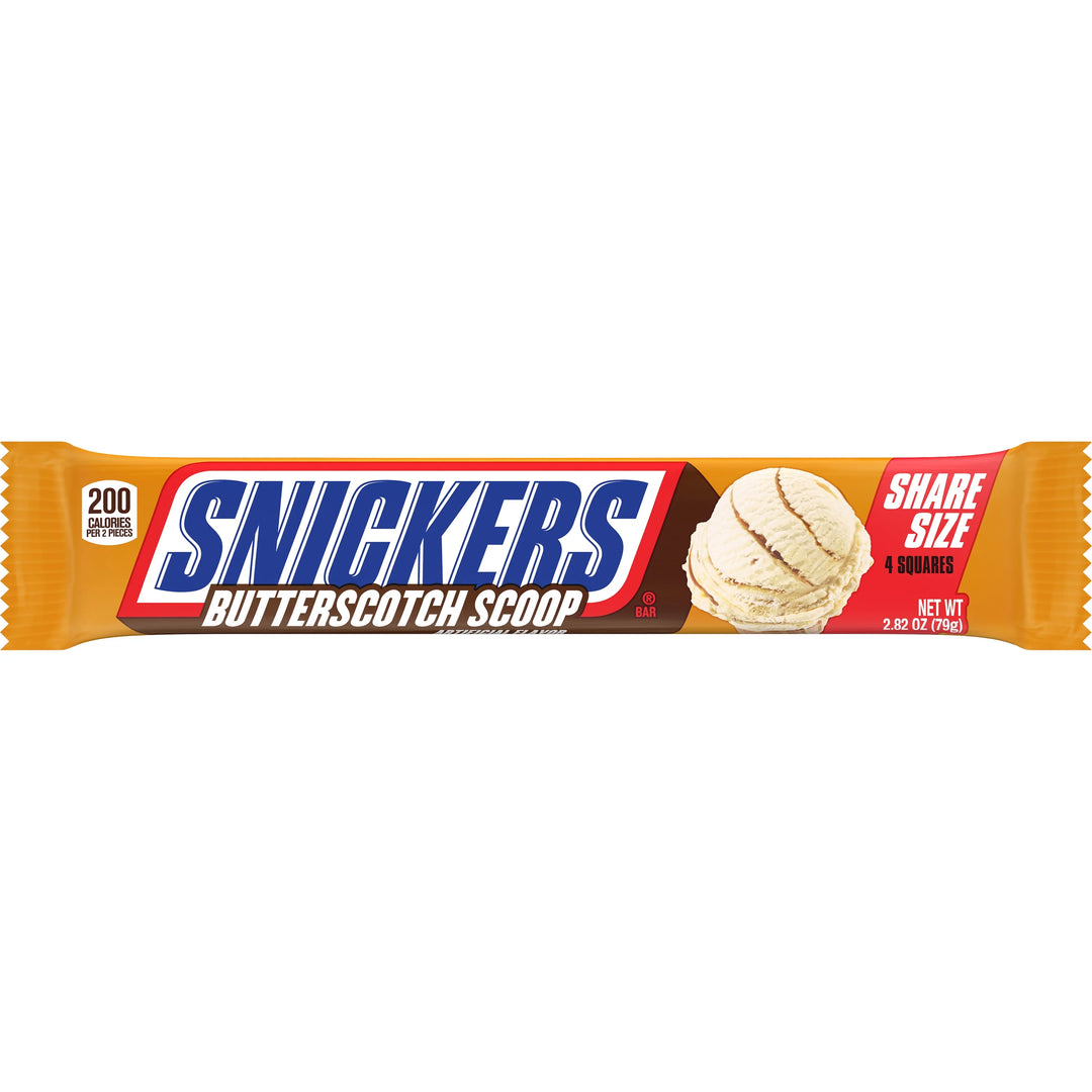 Snickers Butterscotch Scoop Share Size Chocolate Bar 79 g (24 Pack) Exotic Snacks Wholesale Montreal Quebec Canada