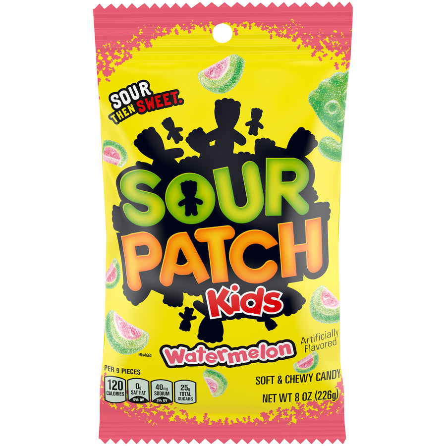 Sour Patch Kids Watermelon Peg Bag 226 g (12 Pack) Exotic Candy Wholesale Montreal Quebec Canada