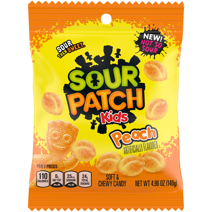 Sour Patch Kids Peach Bag 140 g (12 Pack) Exotic Candy Wholesale Montreal Quebec Canada