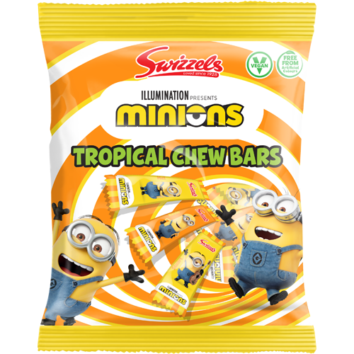 Swizzels Minions Tropical Chew Bars Bag 120 g (12 Pack) Exotic Candy Wholesale Montreal Quebec Canada