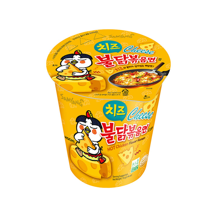 Samyang Buldak Spicy Chicken Cheese Ramen Cup 70 g (6 pack) Exotic Snacks Wholesale Montreal Quebec Canada