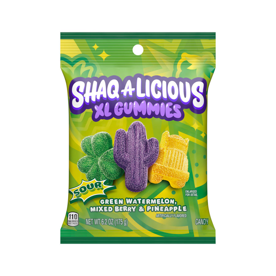 Shaq-A-Licious XL Sour Gummies 175 g (12 Pack) Exotic Candy Wholesale Montreal Quebec Canada