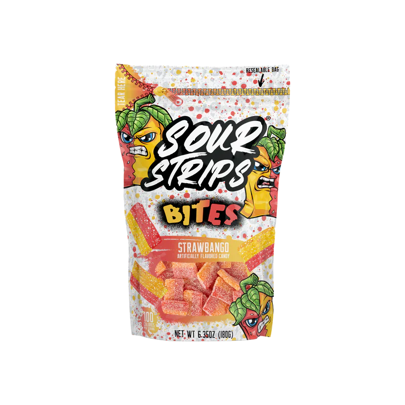 Sour Strips Bites Strawbango 180 g (10 Pack) Exotic Candy Wholesale Montreal Quebec Canada