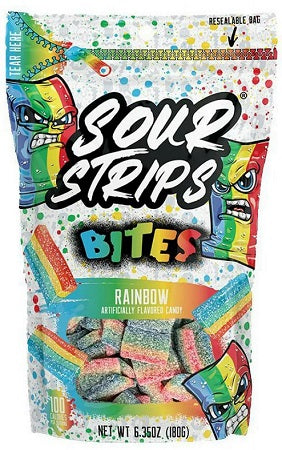 Sour Strips Bites Rainbow 180 g (10 Pack) Exotic Candy Wholesale Montreal Quebec Canada
