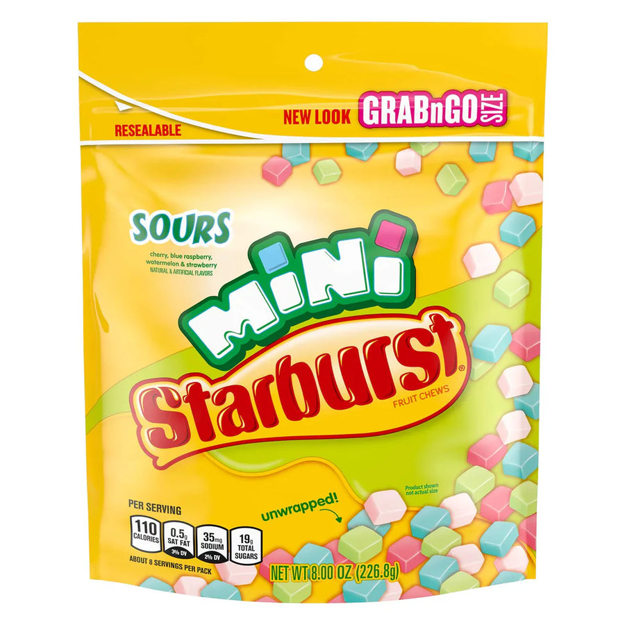 Starburst Sours Mini Pouch 226 g (8 Pack) Exotic Candy Wholesale Montreal Quebec Canada