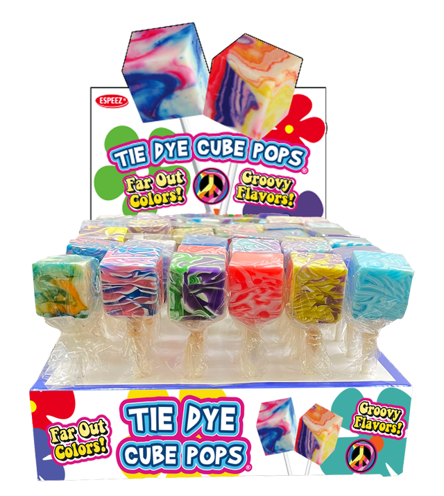 Tie Dye Cube Pops 21 g (48 Pack) Exotic Candy Wholesale Montreal Quebec Canada