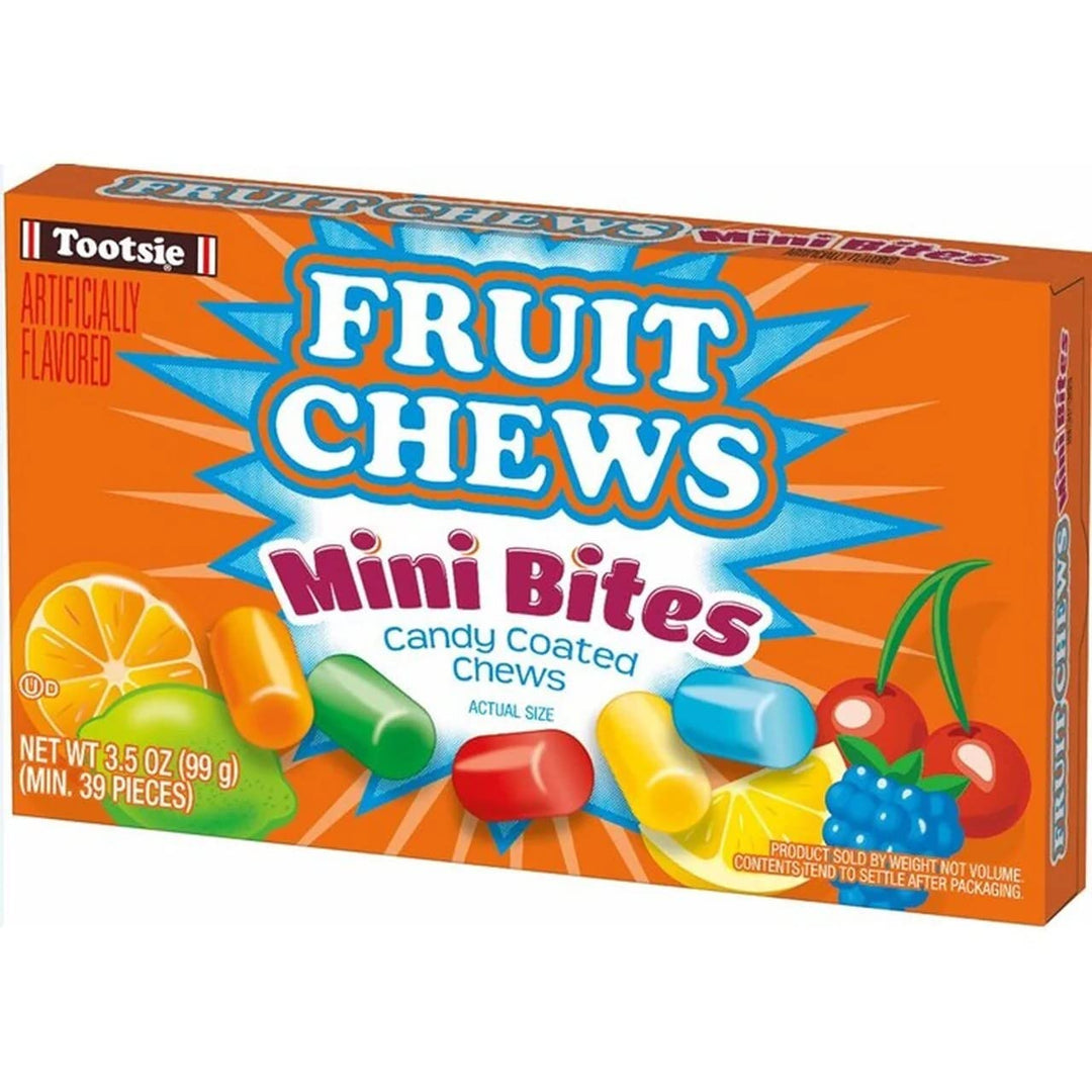 Tootsie Fruit Chews Mini Bites Theatre Box 99 g (12 Pack) Exotic Candy Wholesale Montreal Quebec Canada