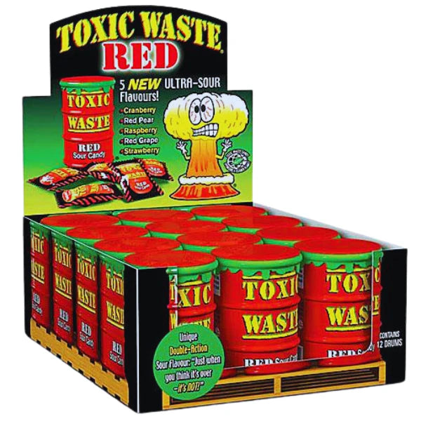 Toxic Waste Red Sour Candy 42 g (12 Pack) Exotic Candy Wholesale Montreal Quebec Canada
