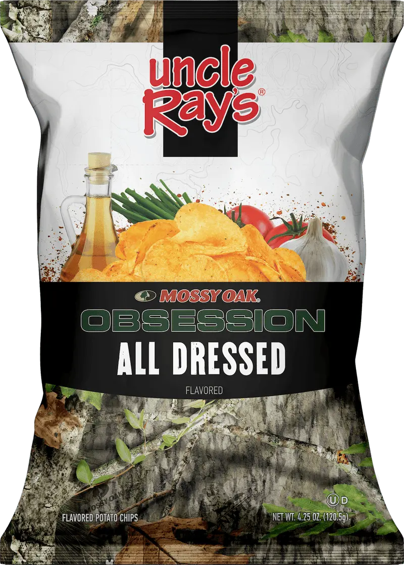 Uncle Ray's Mossy Oak Obsession All Dressed Chips 85 g (12 Pack) Exotic Snacks Wholesale Montreal Quebec Canada