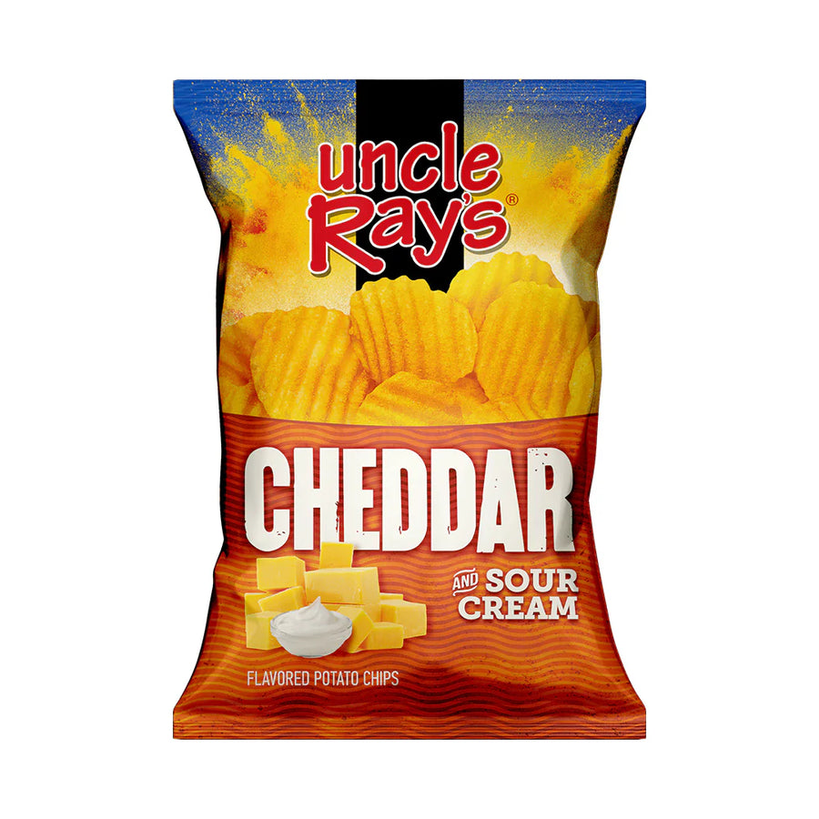 Uncle Ray's Cheddar & Sour Cream Potato Chips 85 g (12 Pack) Exotic Snacks Wholesale Montreal Quebec Canada