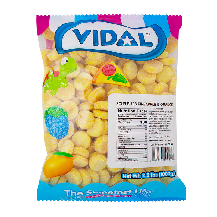 Vidal Bulk Sour Pineapples & Oranges 1 kg Exotic BULK Candy Wholesale Montreal Quebec Canada
