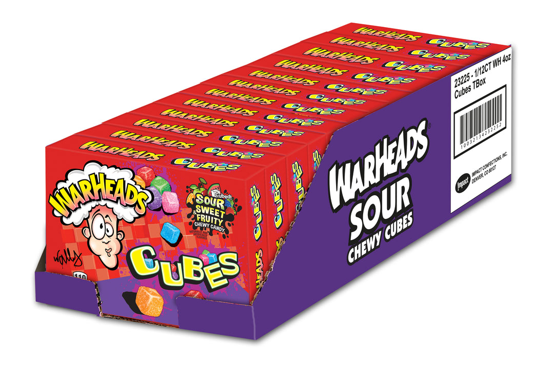 Warheads Chewy Cubes Theatre Box 113 g (12 Pack) Exotic Candy Wholesale Montreal Quebec Canada