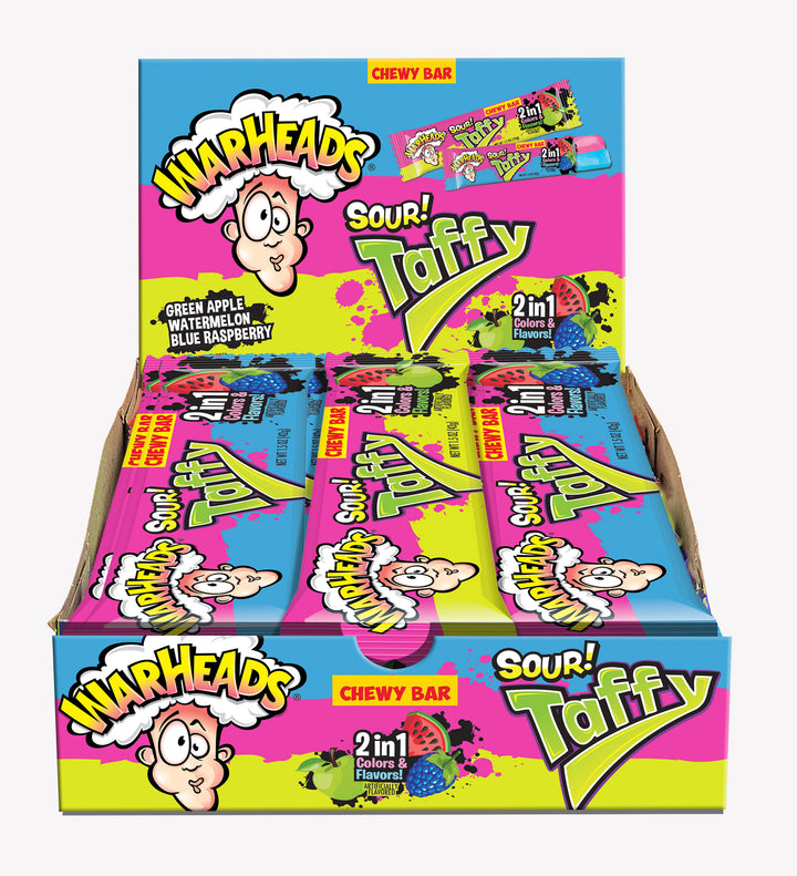 Warheads 2-in-1 Taffy Bar 42 g (24 Pack) Exotic Candy Wholesale Montreal Quebec Canada