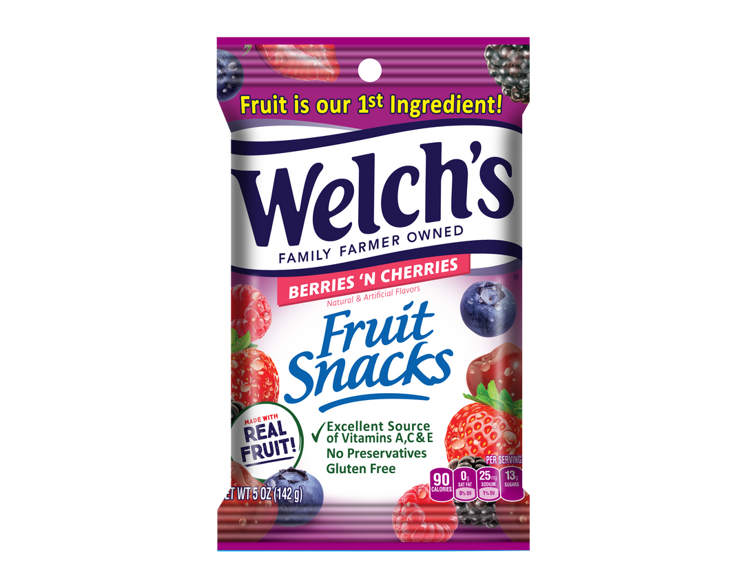 Welch's Fruit Snacks Berries 'n Cherries 142 g (12 Pack) Exotic Candy Wholesale Montreal Quebec Canada