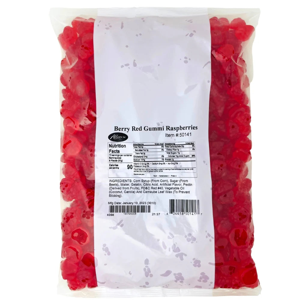 Albanese Bulk Berry Red Gummi Raspberries 2.3 kg Exotic Candy Warehouse Montreal Quebec Canada