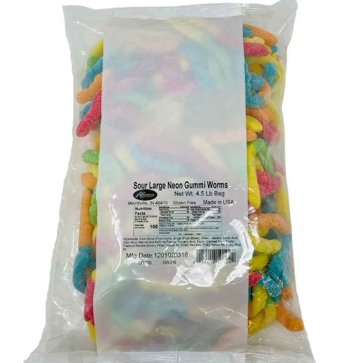 Albanese Bulk Sour Neon Gummi Worms 2 kg Exotic Candy Warehouse Montreal Quebec Canada