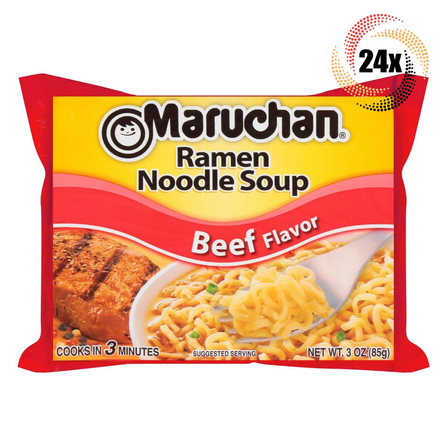 Maruchan Ramen Noodle Soup Pack Beef Flavour 85 g (24 Pack) Exotic Snacks Wholesale Montreal Quebec Canada