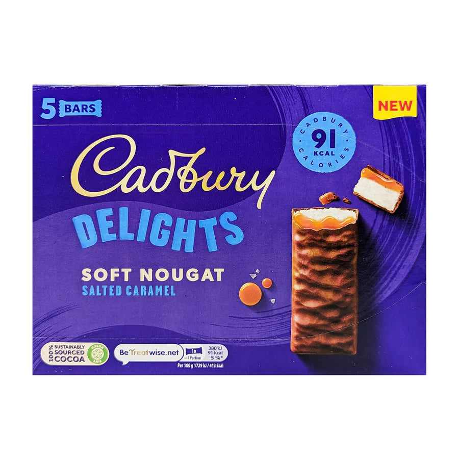 Cadbury Delights Salted Caramel 5-Pack Chocolate Bar 110 g (9 Pack) Exotic Chocolate Wholesale Montreal Quebec Canada 