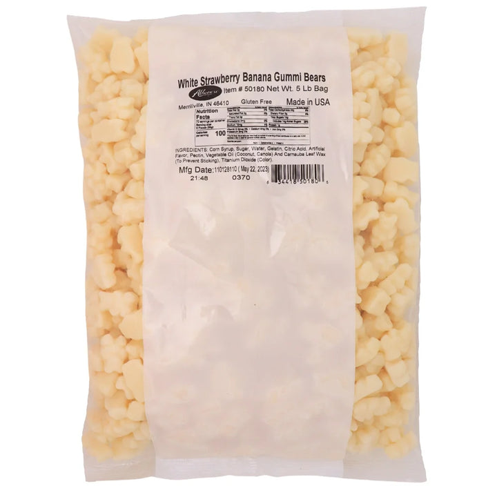 Albanese Bulk White Strawberry-Banana Bears 2.3 kg Exotic Candy Warehouse Montreal Quebec Canada