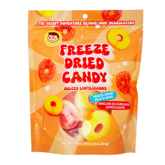 Josh Bosh Freeze Dried Peach Rings 56 g (24 Pack) Exotic Candy Wholesale Montreal Quebec Canada