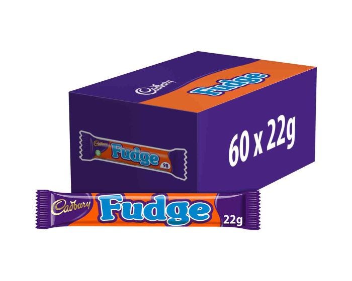 Cadbury Fudge Bar 22 g (60 Pack) Exotic Chocolate Wholesale Montreal Quebec Canada