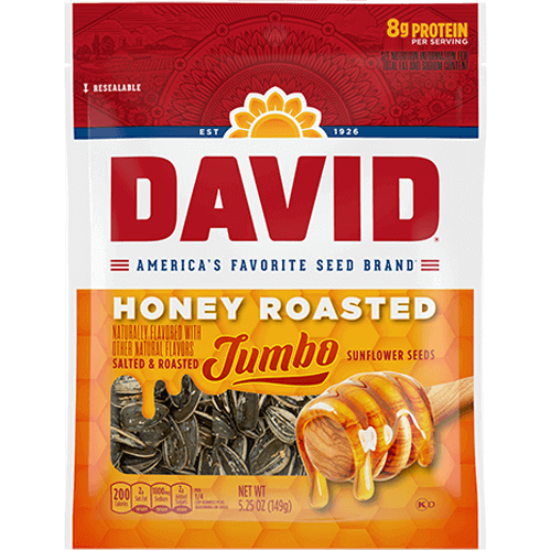 David Jumbo Honey Roasted Sunflower Seeds 149 g (12 Pack) Exotic Snacks Wholesale Montreal Quebec Canada