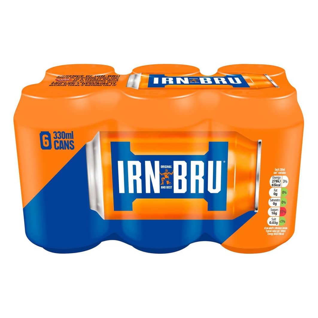 Barr IRN-BRU 330 mL (24 Pack) Exotic Drinks Wholesale Montreal Quebec Canada