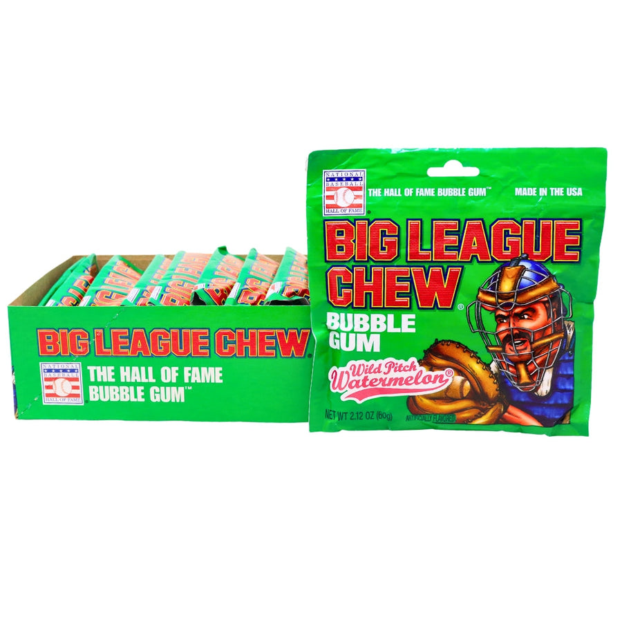 Big League Chew Wild Pitch Watermelon 60 g (12 Pack) Exotic Candy Wholesale Montreal Quebec Canada