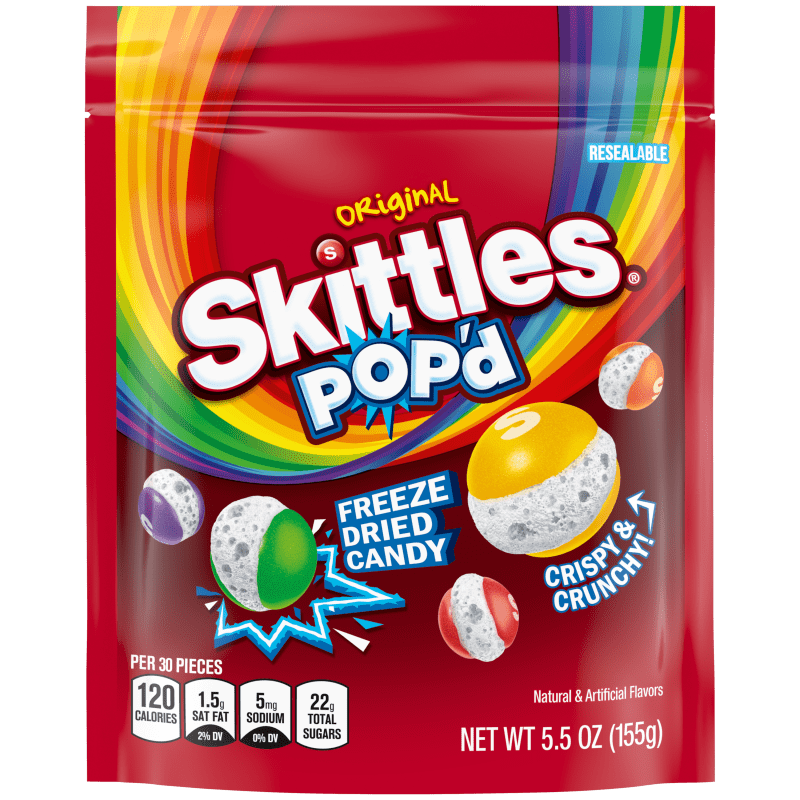 Skittles Pop'd Original Freeze Dried Candy 155 g (8 Pack) Exotic Candy Wholesale Montreal Quebec Canada