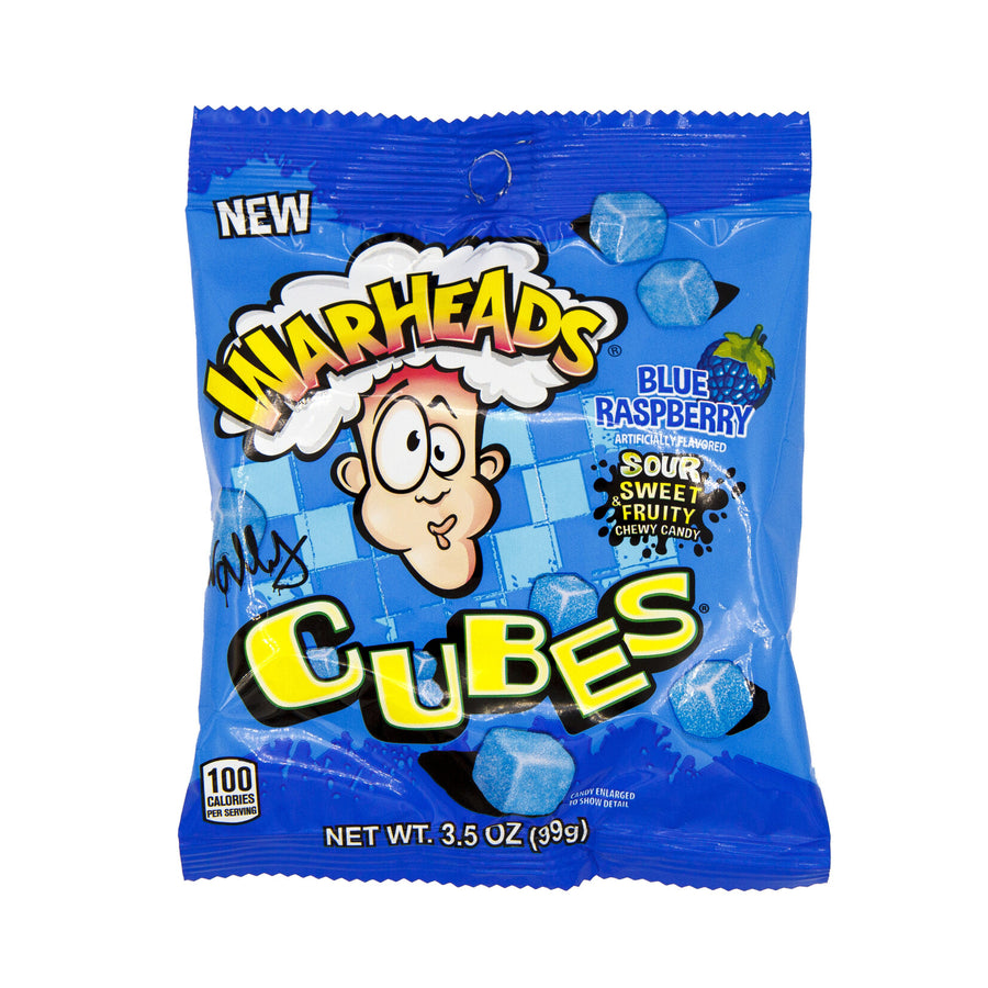 Warheads Blue Raspberry Cubes 99 g (12 Pack) – Exotics Wholesale