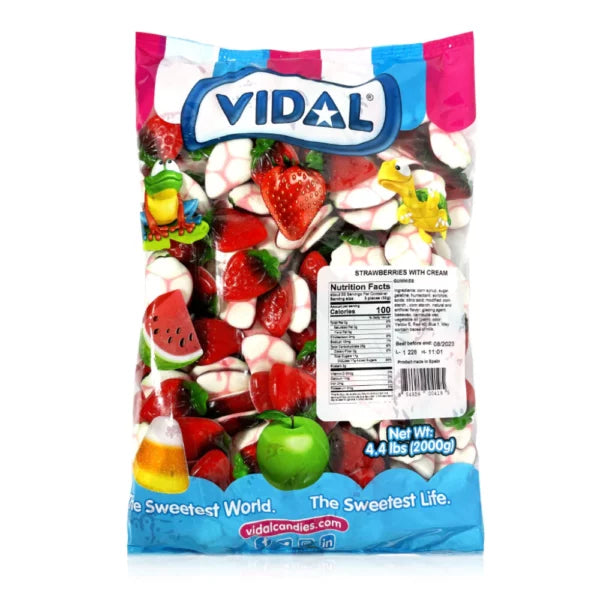 Vidal Bulk Strawberries with Cream Gummi Candy 2 kg (6 Pack) Exotic Candy Wholesale Montreal Quebec Canada