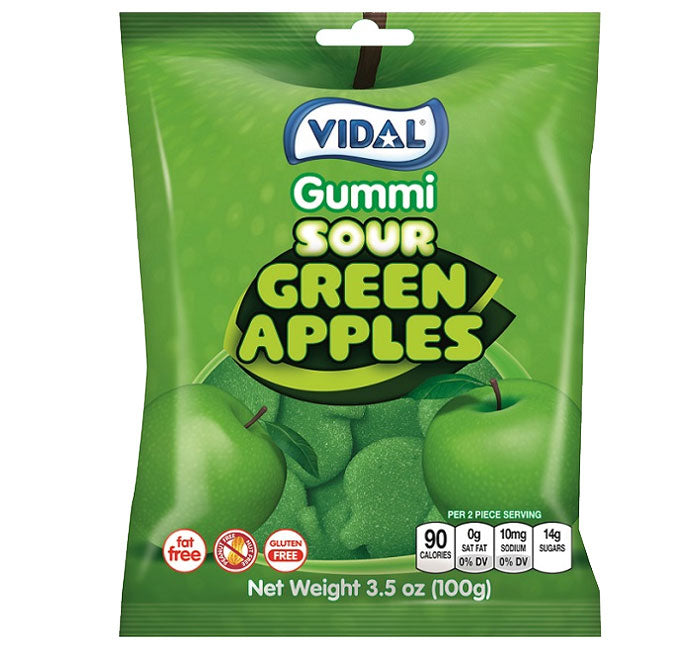 Vidal Gummi Sour Green Apples Imported Exotic Wholesale Candy Montreal Quebec Canada