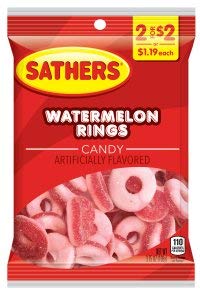 Sathers Watermelon Rings 106 g (12 Pack)