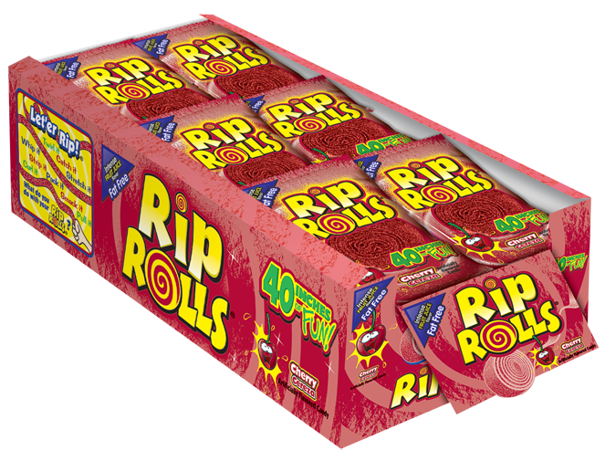 Rip Rolls Cherry 40 g (24 Pack) Exotic Candy Wholesale Montreal Quebec Canada