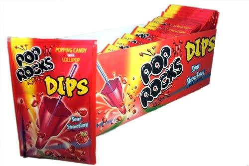 Pop Rocks Dips Sour Strawberry 18g (18 Pack)