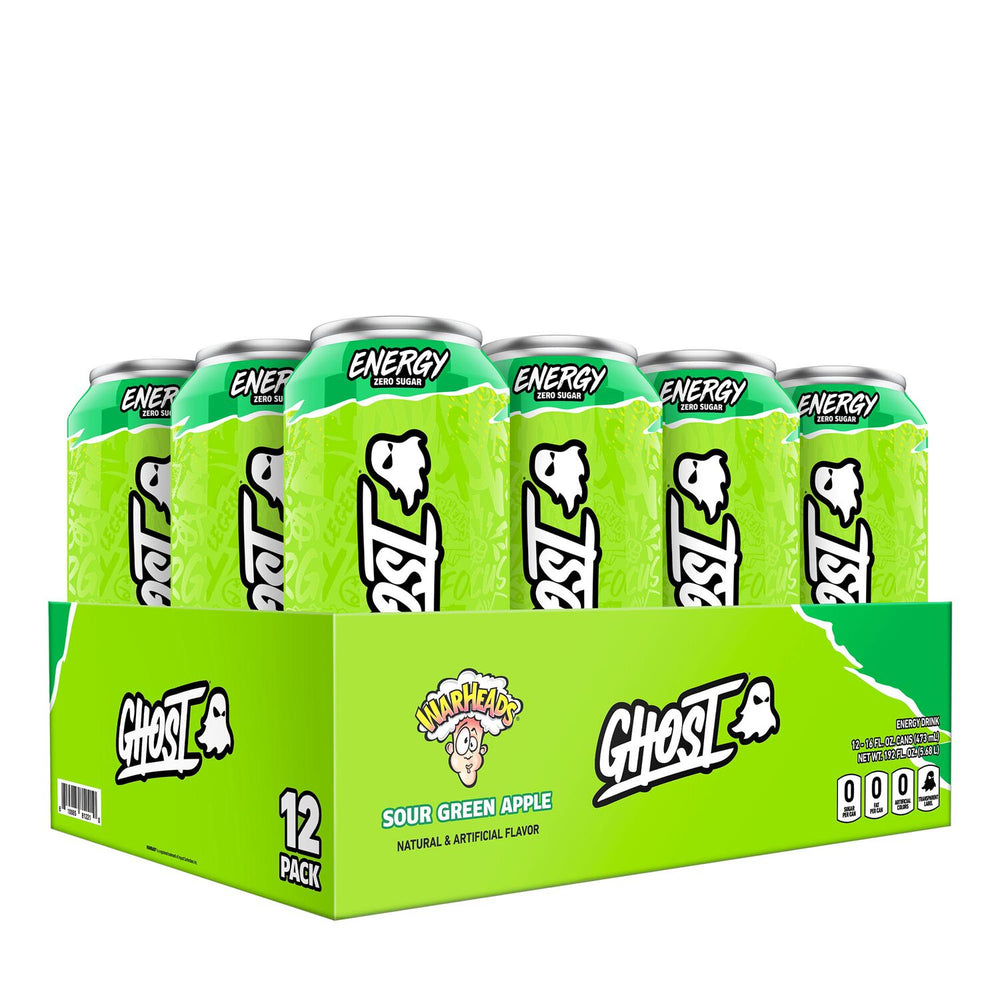 Ghost Energy Warheads Sour Green Apple 473 mL (12 Pack) Imported Exotic Energy Drink Wholesale Montreal Quebec Canada
