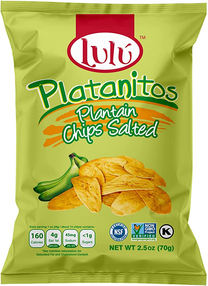 Lulu Salted Plantain Chips 70g (30 Pack) Exotic Snacks Wholesale Montreal Quebec Canada