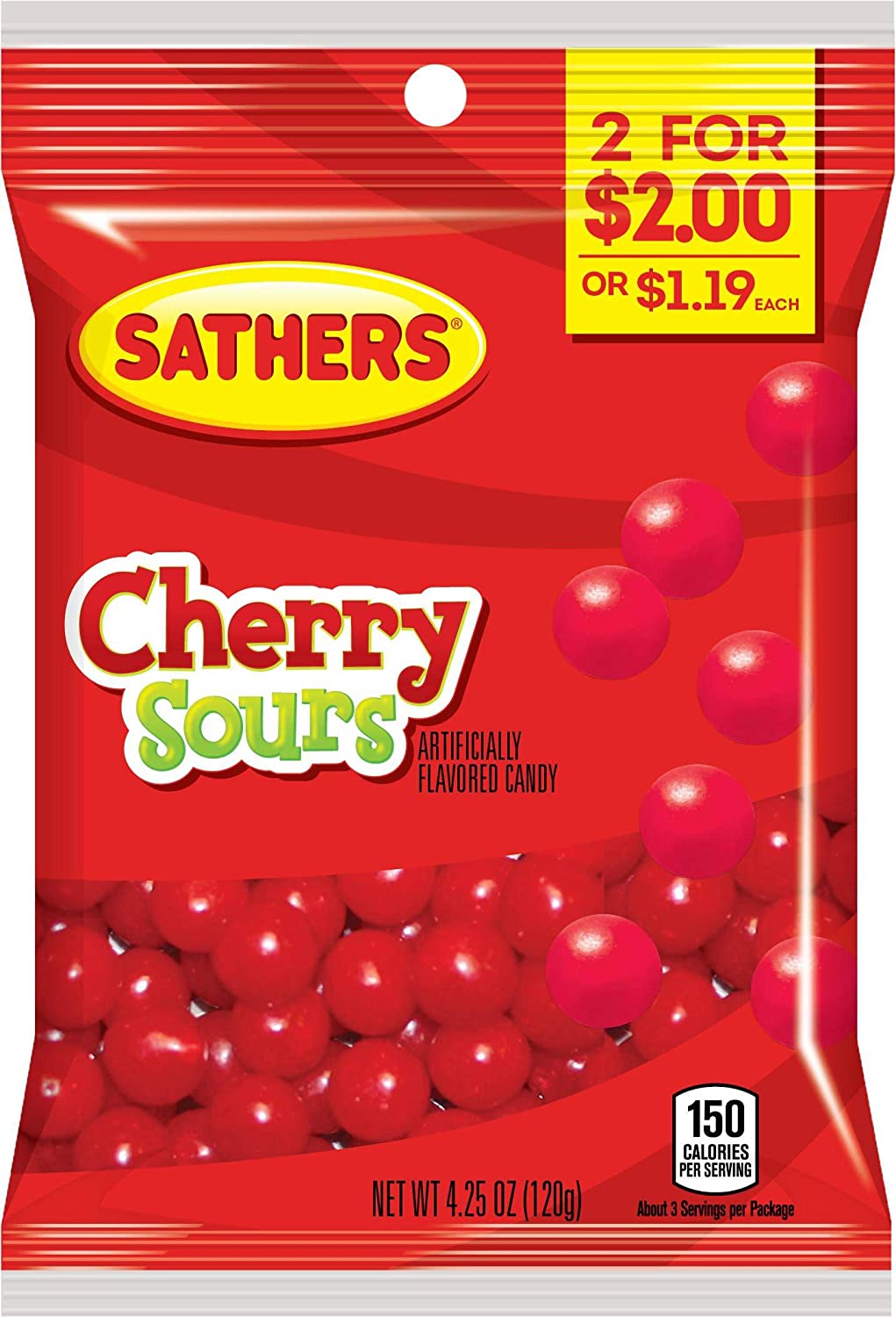 Sathers Cherry Sours 120 g (12 Pack)