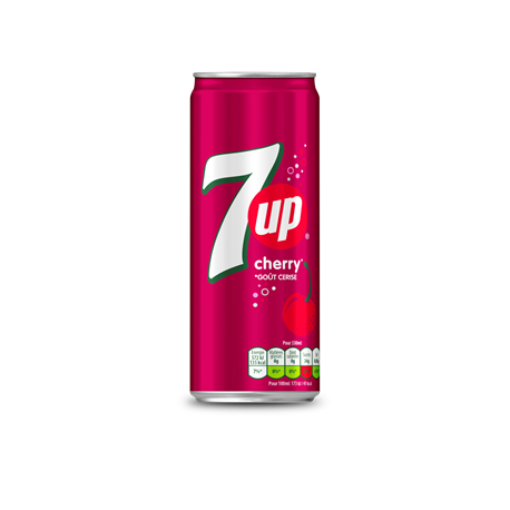 7UP Cherry Can 330 mL (24 Pack) Exotic Drinks Wholesale Montreal Quebec Canada