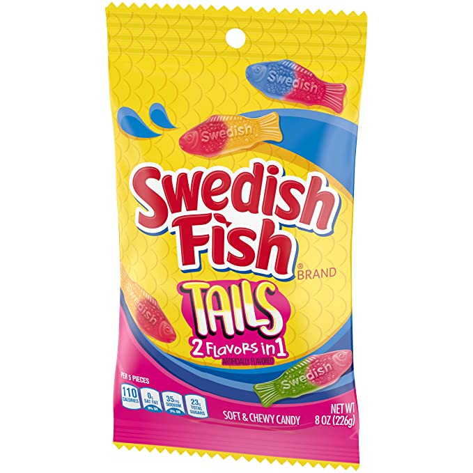 Swedish Fish Tails 2-in-1 Candy 226 g (12 Pack) Exotic Candy Wholesale Montreal Quebec Canada