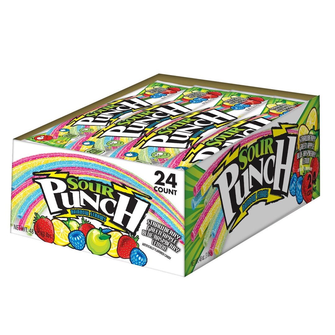 Sour Punch Rainbow Straws 57 g (24 Pack) Imported Exotic Candy Wholesale Montreal QUebec Canada